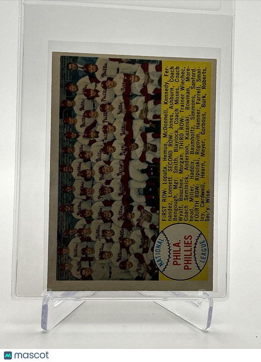 1958 Topps Philadelphia Phillies Baseball Card #134 EX-MT Quality FREE SHIPPING