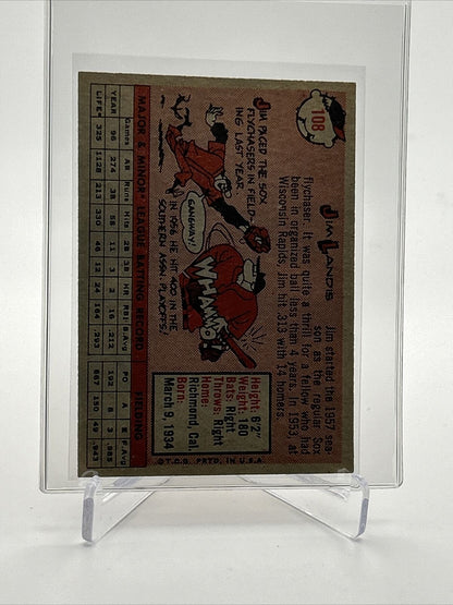 1958 Topps Jim Landis Baseball Card #108 EX-MT Quality FREE SHIPPING
