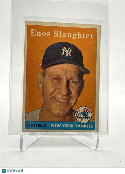 1958 Topps Enos Slaughter Baseball Card #142 EX-MT Quality FREE SHIPPING