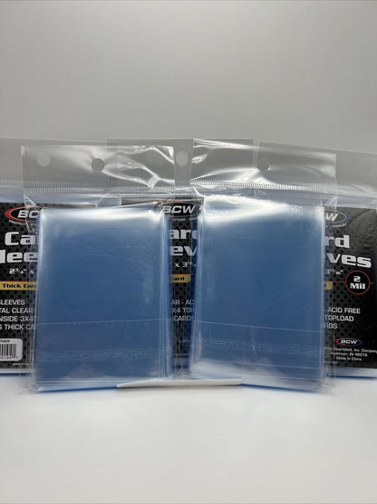BCW Penny Card Soft Sleeves 5 Packs of 100 for THICK Sized Cards = 500