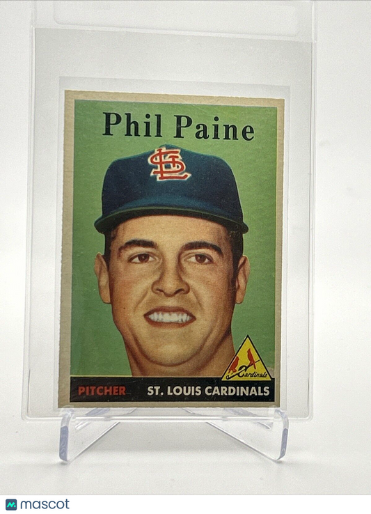 1958 Topps Phil Paine Rookie Baseball Card #442 EX-MT Quality FREE SHIPPING