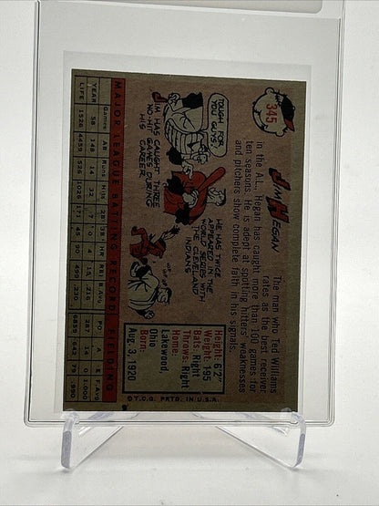 1958 Topps Jim Hegan Baseball Card #345 EX-MT Quality FREE SHIPPING