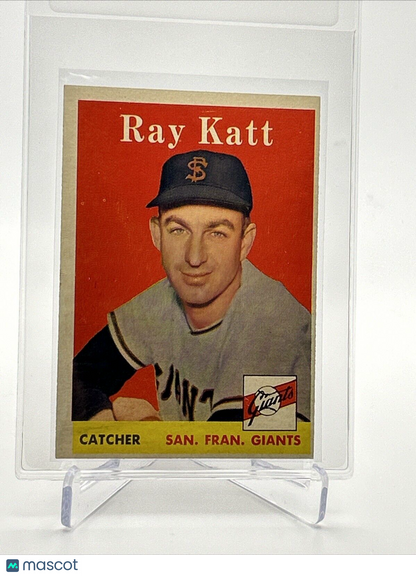 1958 Topps Ray Katt Baseball Card #284 EX-MT Quality FREE SHIPPING