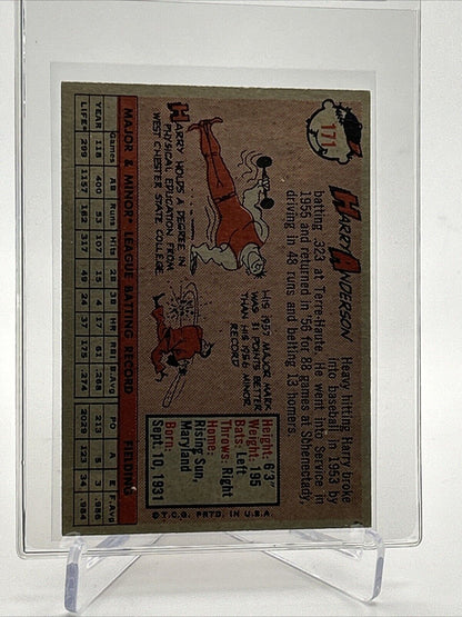1958 Topps Harry Anderson Baseball Card #171 EX-MT Quality FREE SHIPPING