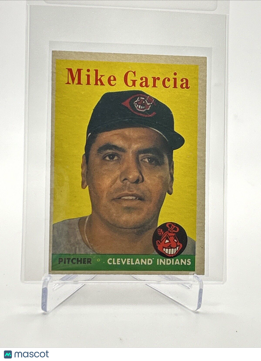 1958 Topps Mike Garcia Baseball Card #196 EX-MT Quality FREE SHIPPING