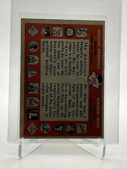 1958 Topps League Presidents Baseball Card #300 EX-MT Quality FREE SHIPPING