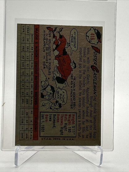 1958 Topps Foster Castleman Baseball Card #416 EX-MT Quality FREE SHIPPING