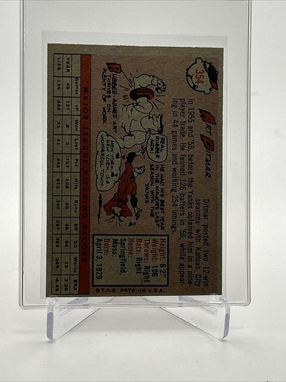1958 Topps Art Ditmar Baseball Card #354 EX-MT Quality FREE SHIPPING