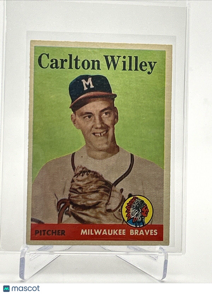 1958 Topps Carlton Willey Rookie Baseball Card #407 EX-MT Quality FREE SHIPPING
