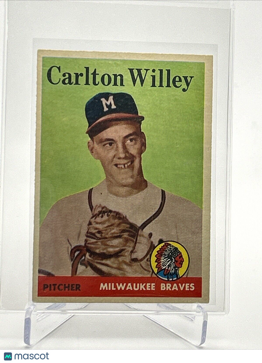 1958 Topps Carlton Willey Rookie Baseball Card #407 EX-MT Quality FREE SHIPPING