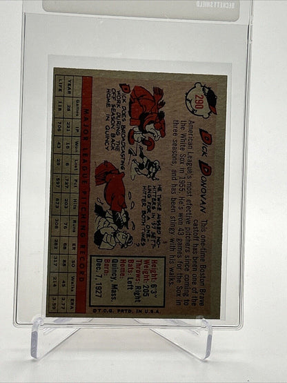 1958 Topps Dick Donovan Baseball Card #290 EX-MT Quality FREE SHIPPING