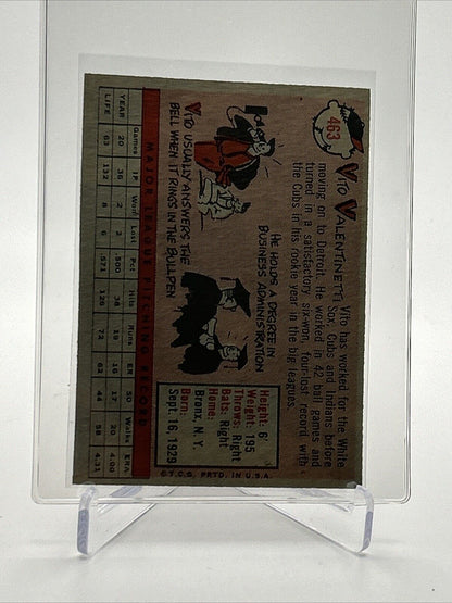 1958 Topps Vito Valentinetti Baseball Card #463 EX-MT Quality FREE SHIPPING