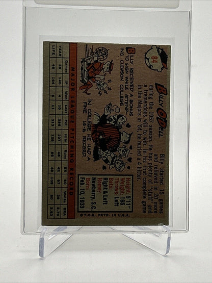 1958 Topps Billy O'Dell Baseball Card #84 VG Quality FREE SHIPPING
