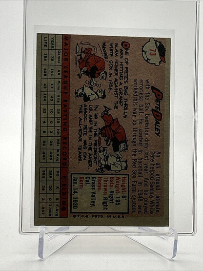 1958 Topps Pete Daley Baseball Card #73 VG Quality FREE SHIPPING