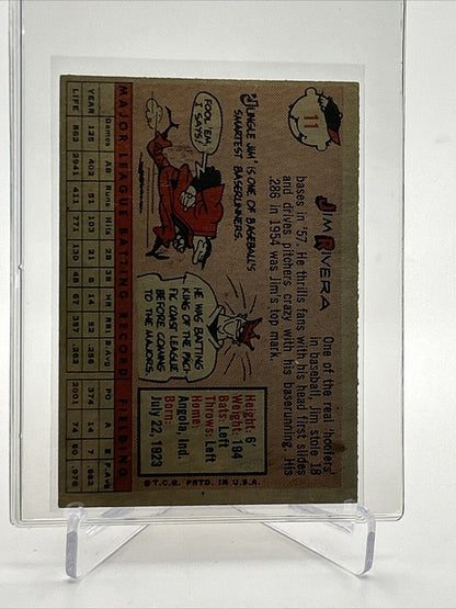 1958 Topps Jim Rivera Baseball Card #11 VG Quality FREE SHIPPING