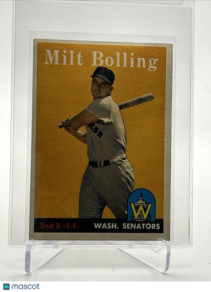 1958 Topps Milt Bolling Baseball Card #188 VG Quality FREE SHIPPING