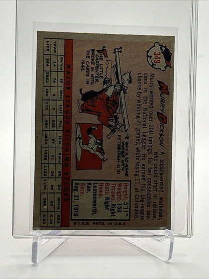 1958 Topps Murry Dickson Baseball Card #349 VG Quality FREE SHIPPING
