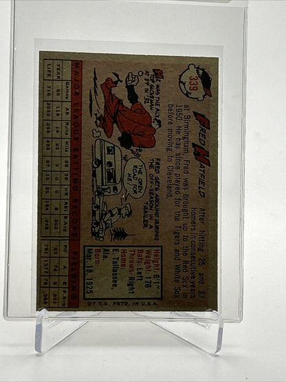 1958 Topps Fred Hatfield Baseball Card #339 VG Quality FREE SHIPPING