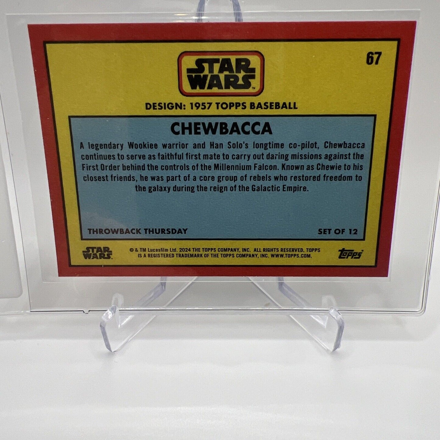2024 Topps Star Wars Throwback Thursday Chewbacca #67 Mint FREE SHIPPING