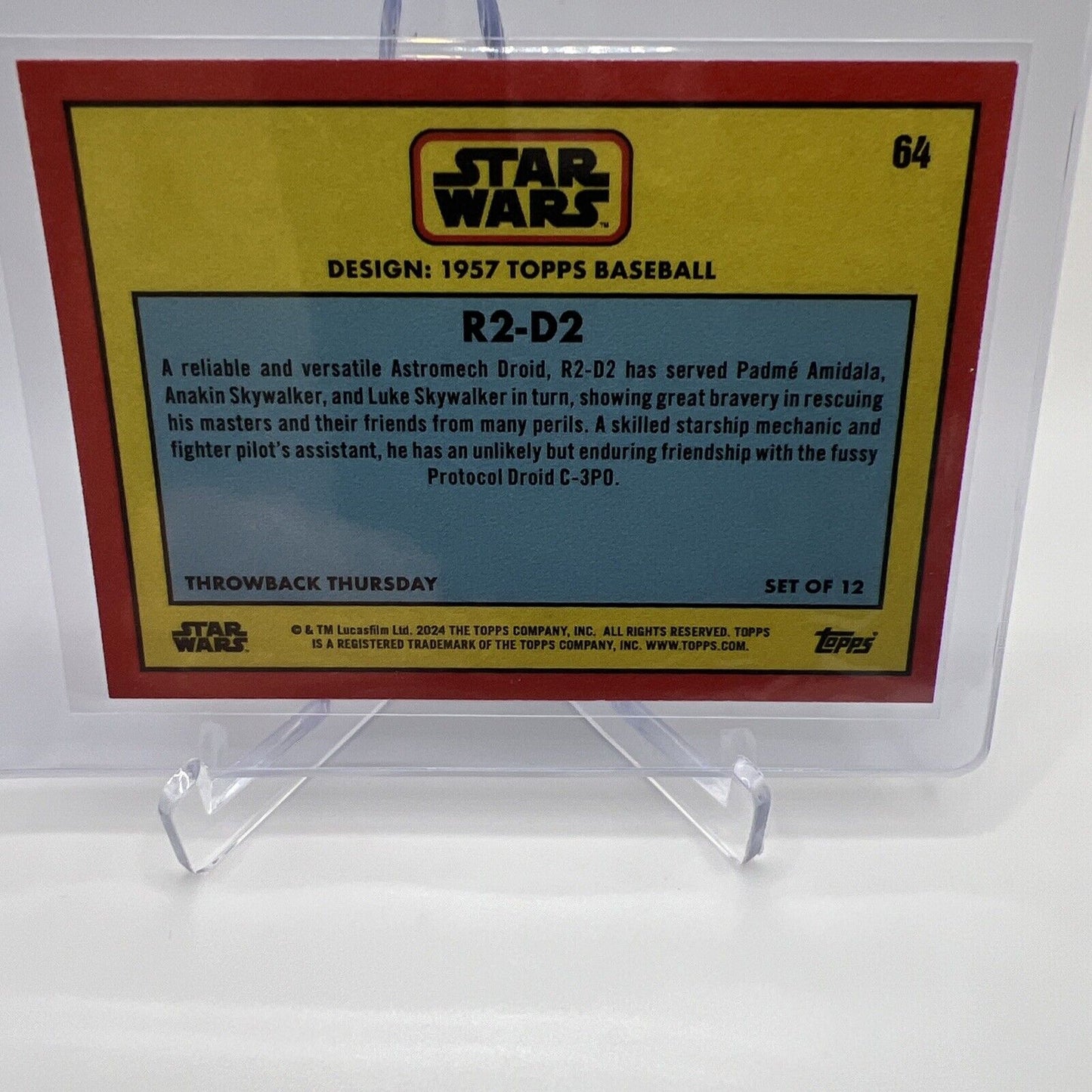 2024 Topps Star Wars Throwback Thursday R2-D2 #64 Mint FREE SHIPPING