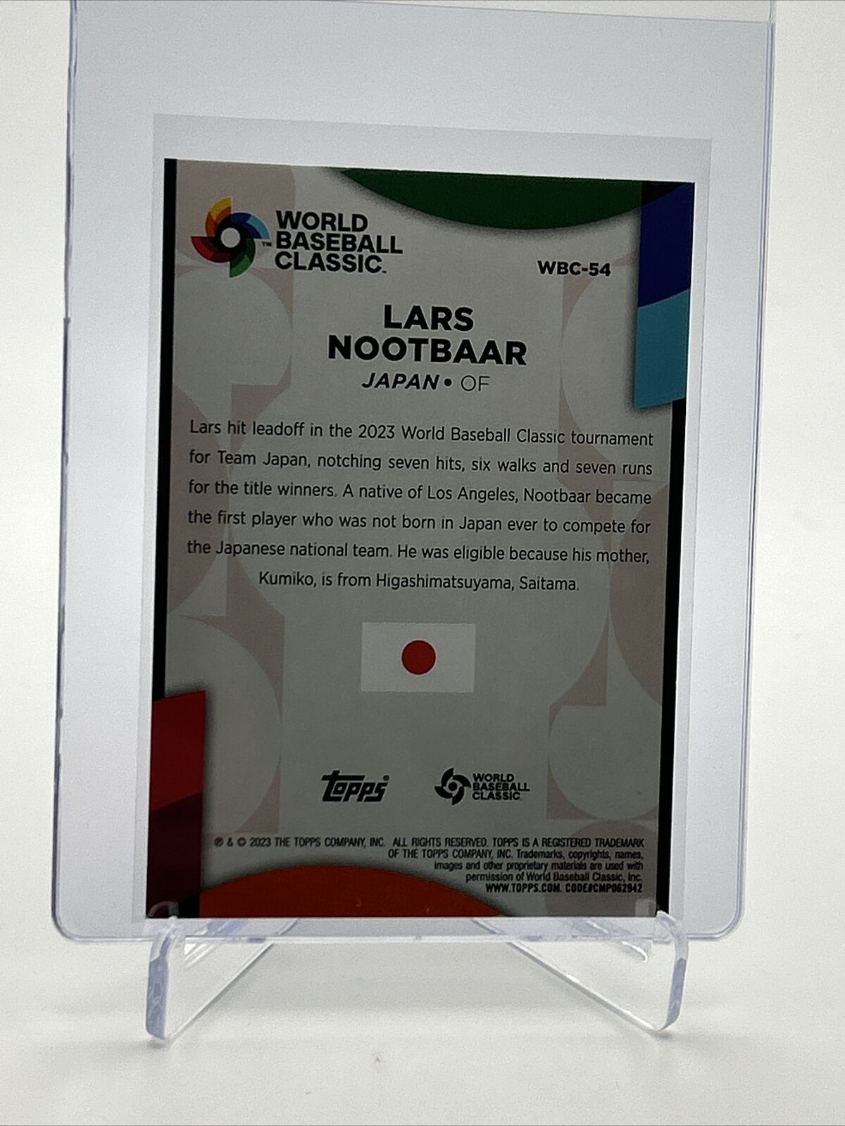 2023 Topps World Baseball Classic Stars Lars Nootbaar #WBC-54 FREE SHIPPING