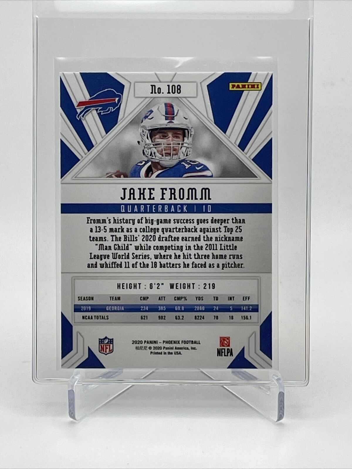2020 Panini Phoenix FIRE BURST Jake Fromm Rookie Card #108 Mint FREE SHIPPING