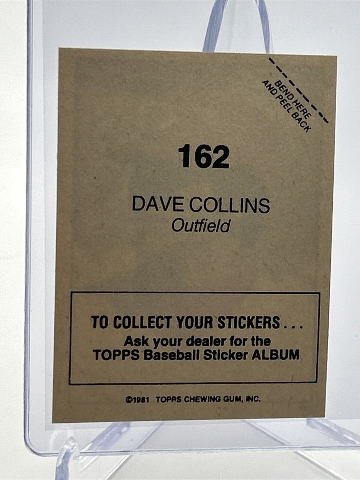 1981 Topps Stickers Dave Collins Baseball Card #162 NM-Mint FREE SHIPPING