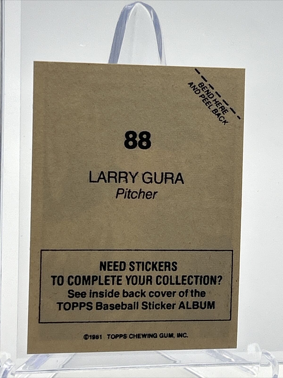 1981 Topps Stickers Larry Gura Baseball Card #88 NM-Mint FREE SHIPPING