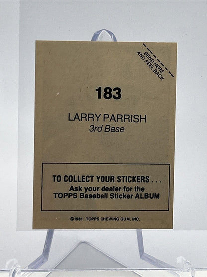 1981 Topps Stickers Larry Parrish Baseball Card #183 NM-Mint FREE SHIPPING