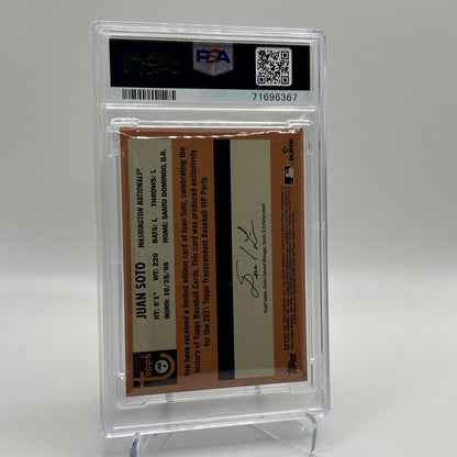 2022 Topps Transcendent VIP Party Juan Soto Baseball Card #1969 PSA 10 23/95