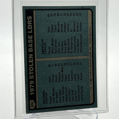 1980 Topps 1979 Stolen Base Leaders Baseball Card #204 NM-Mint FREE SHIPPING
