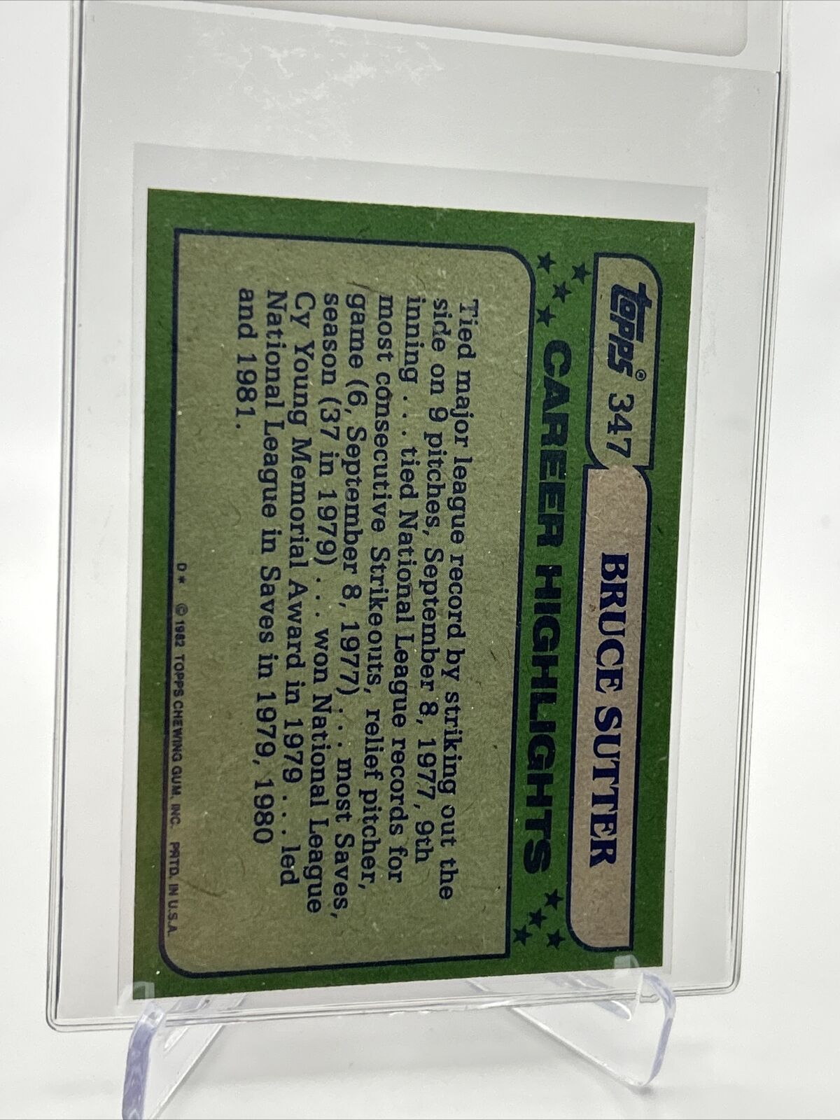 1982 Topps Bruce Sutter Baseball Card #347 NM-Mint FREE SHIPPING