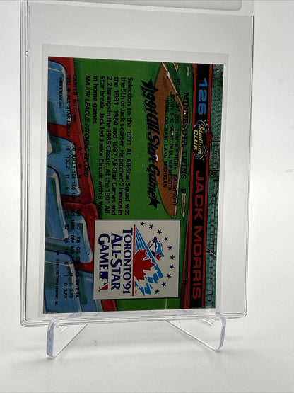 1992 Stadium Club Dome Jack Morris Baseball Card #126 Mint FREE SHIPPING