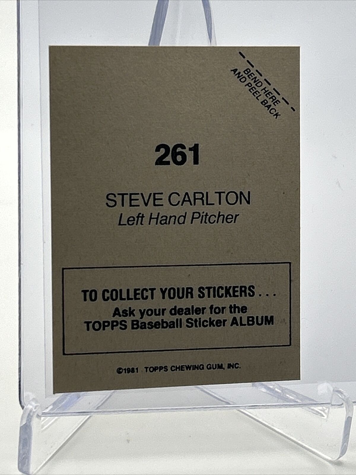 1981 Topps Stickers Steve Carlton FOIL Baseball Card #261 NM-Mint FREE SHIPPING
