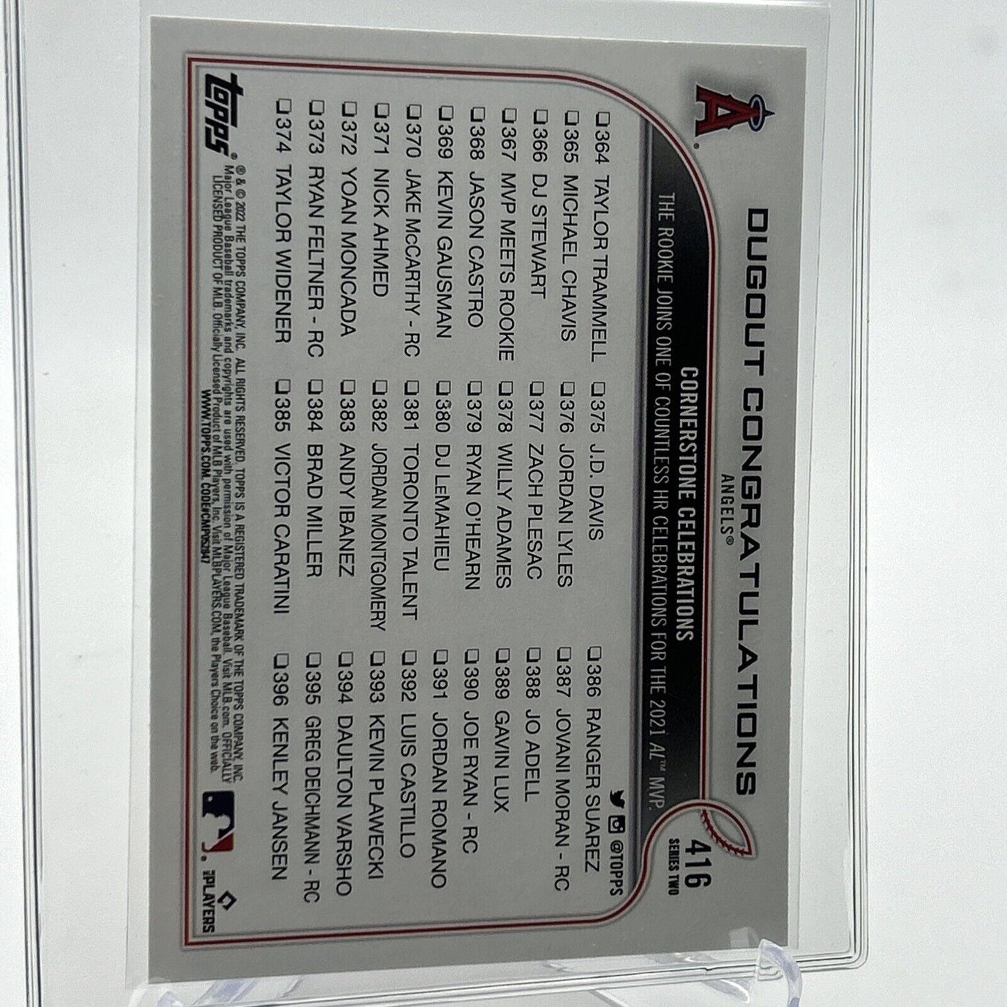 2022 Topps Dugout Congratulations Baseball Card #416 Mint FREE SHIPPING