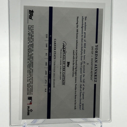 2022 Topps x Derek Jeter Yordan Alvarez Baseball Card #5 Mint FREE SHIPPING