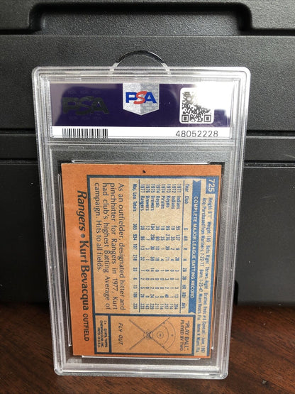 1978 Topps Kurt Bevacqua #725 Autograph PSA/DNA Authentic
