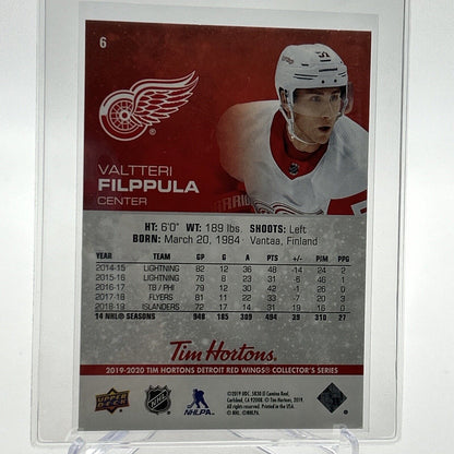 2019-20 Upper Deck Tim Hortons Valtteri Filppula Card #6 Mint FREE SHIPPING