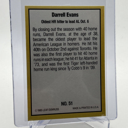 1985 Donruss Highlights Darrell Evans Baseball Card #51 NM-MT FREE SHIPPING