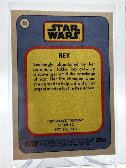 2023 Topps Star Wars Throwback Thursday Rey #41 Mint FREE SHIPPING