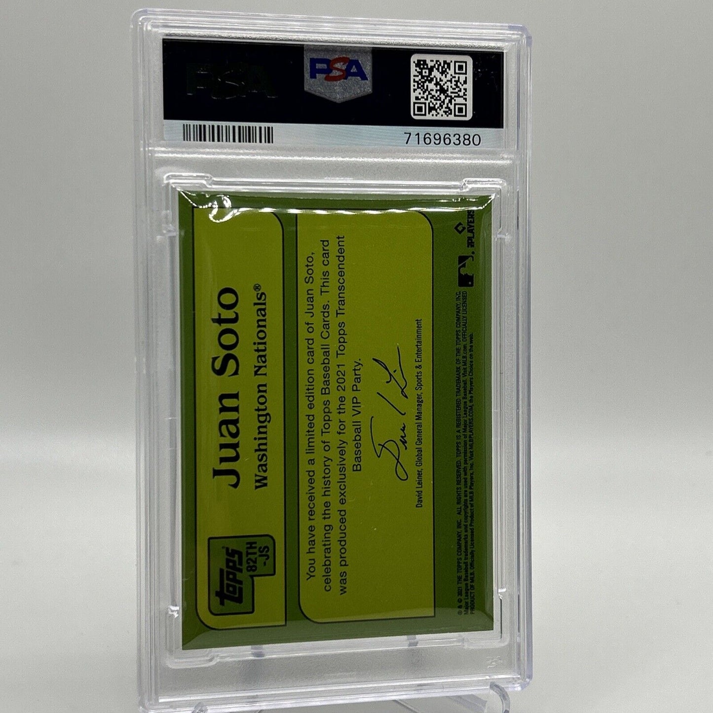 2022 Topps Transcendent VIP Party Juan Soto Baseball Card #82TH PSA 10 35/95