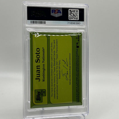 2022 Topps Transcendent VIP Party Juan Soto Baseball Card #82TH PSA 10 35/95
