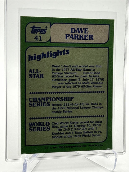 1982 Topps Dave Parker In Action Baseball Card #41 NM-Mint FREE SHIPPING