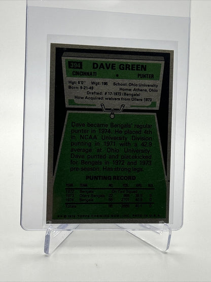 1975 Topps Dave Green Rookie Football Card #394 NM Quality FREE SHIPPING