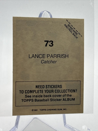 1981 Topps Stickers Lance Parrish Baseball Card #73 NM-Mint FREE SHIPPING