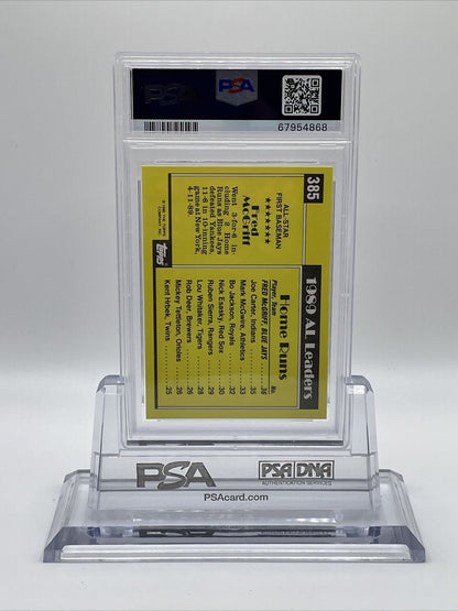 1990 Topps TIFFANY Fred McGriff Baseball Card #385 PSA 8 Near Mint-Mint