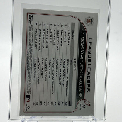 2022 Topps NL Batting Average Leaders Baseball Card #59 Mint FREE SHIPPING