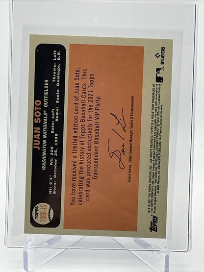 2021 Topps Transcendent Juan Soto Baseball Card #1966-JS 23/95 1966 Topps