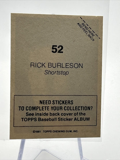 1981 Topps Stickers Rick Burleson Baseball Card #52 NM-Mint FREE SHIPPING