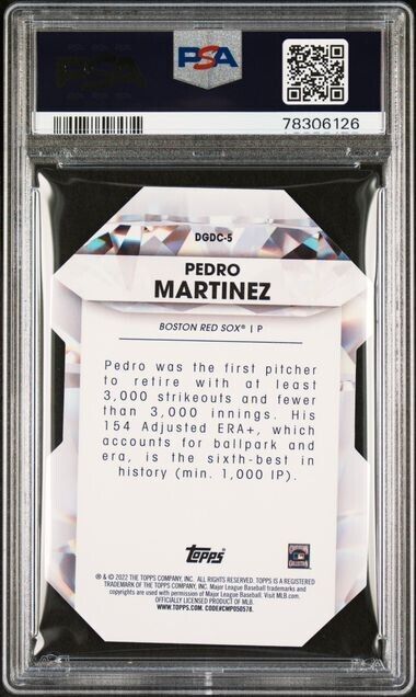 2022 Topps Diamond Greats Die-Cuts Pedro Martinez Baseball Card #DGDC5 PSA 10